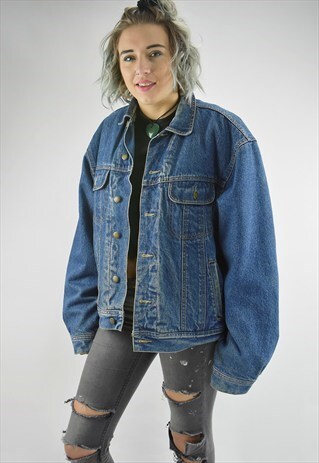 VINTAGE WRANGLER SHERPA LINED DENIM TRUCKER JACKET