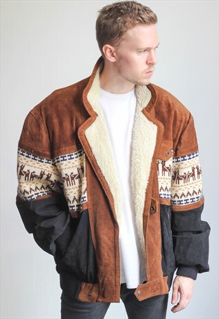 VINTAGE AZTEC FESTIVAL SHERPA JACKET