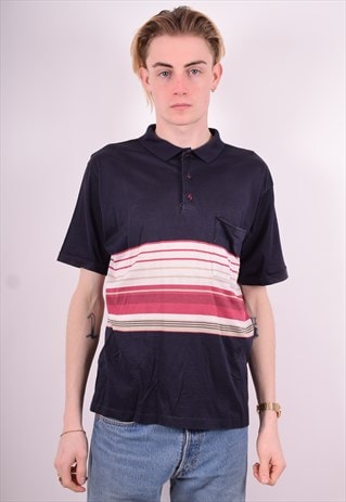 CHRISTIAN DIOR MENS VINTAGE POLO SHIRT MEDIUM MULTI STRIPES