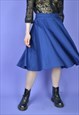 VINTAGE BLUE CLASSIC PLEATED 80'S SKIRT