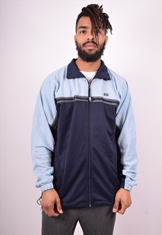 ASICS MENS VINTAGE TRACKSUIT TOP JACKET XL BLUE 90'S