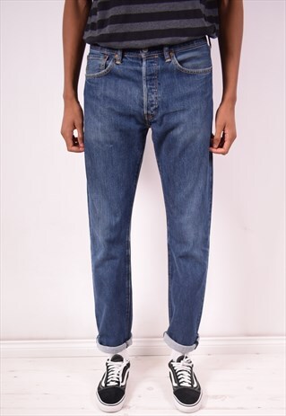 LEVI'S 501 MENS VINTAGE JEANS W32 L34 BLUE 90S