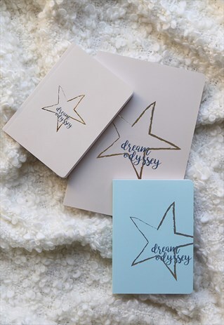 DREAM ODYSSEY GOLD STAR 3 NOTEBOOK SET A5 A6 BEIGE AQUA BLUE