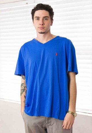 VINTAGE POLO RALPH LAUREN T-SHIRT LOGO 90S XXL 7.3