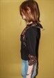 VINTAGE Y2K RAVE PARTY QUEEN TOP IN BLACK / BROWN
