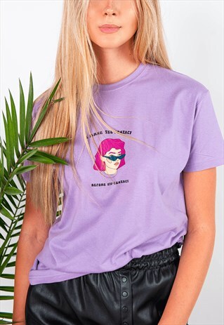 TEE CONTACT GRAPHIC T-SHIRT AESTHETIC Y2K 90S 00S ART