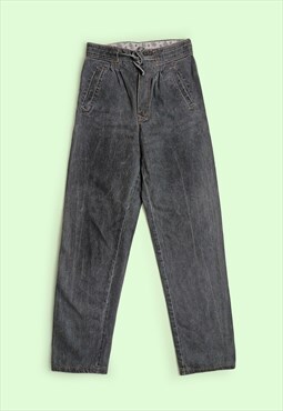 90's High Waist Jeans Tapered Leg Retro Pants Denim