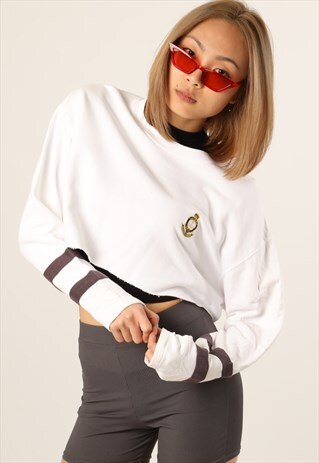 VINTAGE POLO RALPH LAUREN EMBROIDERED CROPPED SWEATSHIRT