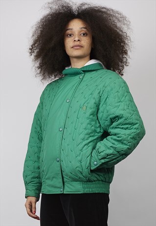 VINTAGE 80'S VALENTINO GREEN EMBROIDERED PADDED JACKET