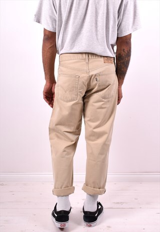 LEVI'S 451 MENS VINTAGE JEANS W33 L34 BEIGE 90'S