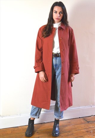 1980S VINTAGE BRICK RED LINED MAC JACKET