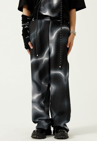 KALODIS TIE-DYED LOOSE STRAIGHT-LEG CASUAL TROUSERS