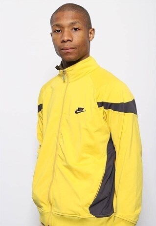 VINTAGE NIKE BIG LOGO TRACK JACKET YELLOW
