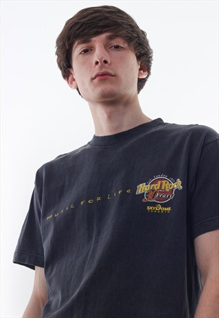 VINTAGE HARD ROCK CAFE WORLD TOUR 2001 TEE 90S BLACK