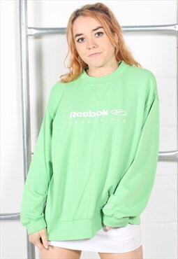 Vintage Reebok Sweatshirt in Green Crewneck Jumper Size 14