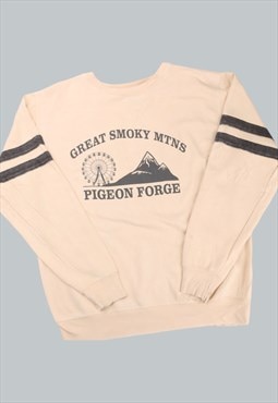 Vintage  Unknown Sweatshirt USA Beige Cream Large