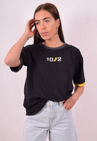NIKE WOMENS VINTAGE T-SHIRT TOP LARGE NAVY BLUE 90S