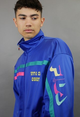 PURPLE FILA SPELL OUT TENNIS JACKET