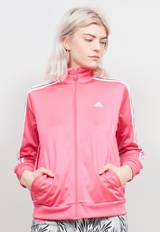 Vintage 90's Adidas white striped hot pink sports tracksuit | Nordic ...