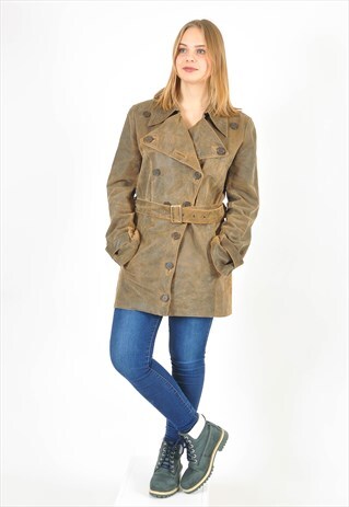 VINTAGE 90'S SUEDE LEATHER TRENCH COAT