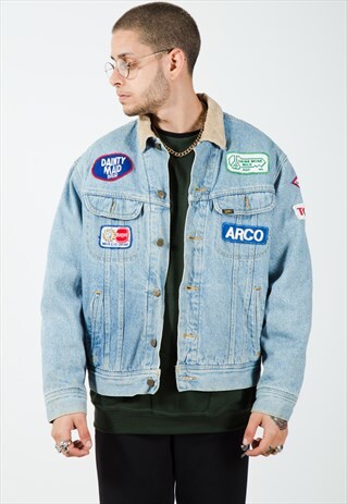 VINTAGE 80S ORIGINAL LEE LINED DENIM JACKET /S1566
