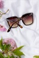 TORTOISE SHELL FULL LENS CAT EYE POINT SUNGLASSES