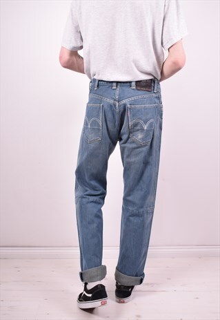 LEVI'S 505 MENS VINTAGE JEANS W32 L34 BLUE 90'S
