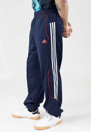 VINTAGE 90S ADIDAS NAVY TRACKSUIT BOTTOMS