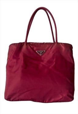 Vintage Y2k Prada Tessuto Nylon Tote Bag Shoulder Red