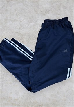 Adidas Track Pants Navy Blue Tracksuit Bottoms Striped  XL