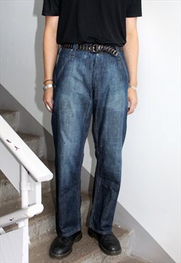 Vintage 90s Wrangler Blue Washed Denim Jeans 34W 31L