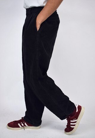 VINTAGE 90S CHAPS RALPH LAUREN BLACK CORD PANTS