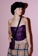 REWORKED PURPLE REEBOK PUFFER CORSET AND MATCHING BAG