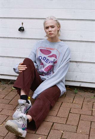 SWEATSHIRT IN GREY WITH DREAM INTO THE FUTURE PRINT