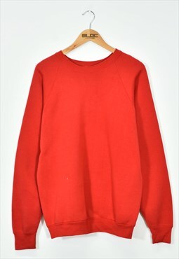 Vintage 1990's Plain Sweatshirt Red XLarge