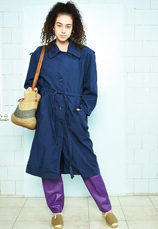 VINTAGE 80S MINIMALIST PARIS CHIC MIDSEASON TRENCH COAT MAC