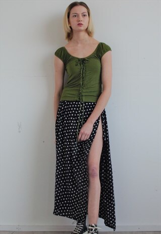 FLORAL POLKA DOT SKIRT