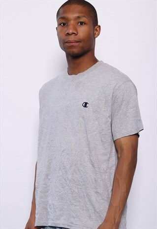 VINTAGE CHAMPION CHEST LOGO T-SHIRT GREY
