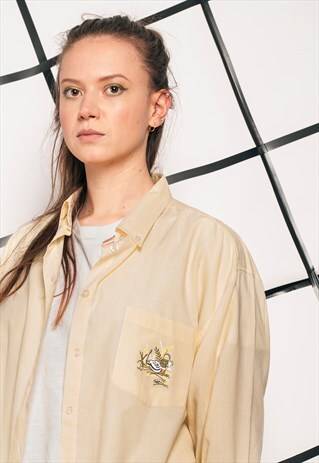80S VINTAGE DUCK EMBROIDERED SHIRT