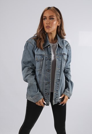 VINTAGE ESPRIT DENIM JACKET OVERSIZED FITTED UK 14 L (BDJ)