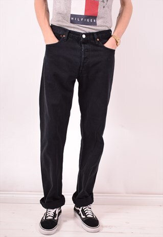 LEVI'S 501 MENS VINTAGE JEANS W34 L34 BLACK 90S