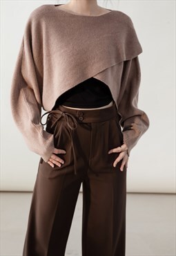 Women's design cropped sweater