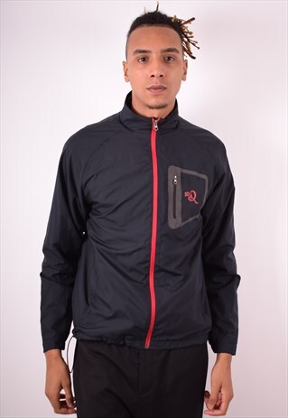NIKE MENS VINTAGE TRACKSUIT TOP JACKET MEDIUM BLACK 90S