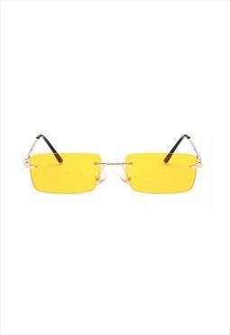 Issac Rimless Sunglasses Yellow