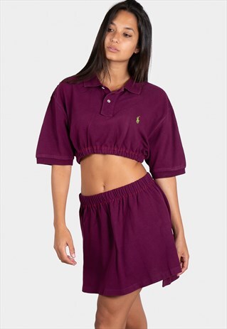 VINTAGE REWORKED POLO CO-ORD SET RALPH LAUREN TOP & SKIRT