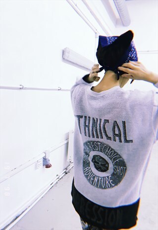 VINTAGE 90S OVERSIZED SLOUCHY JAZZY SPORTS SWEATSHIRT JUMPER