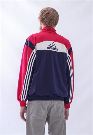 VINTAGE MENS ADIDAS TRACK TOP SUIT TEAM BIG LOGO JACKET
