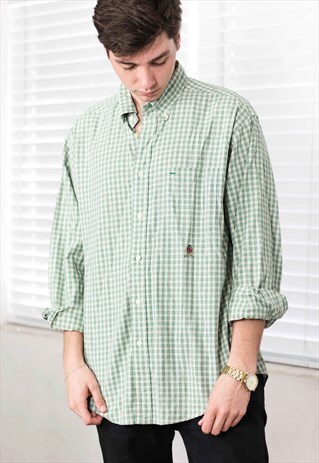 VINTAGE TOMMY HILFIGER CHECKED SHIRT LOGO 90S L 9.1