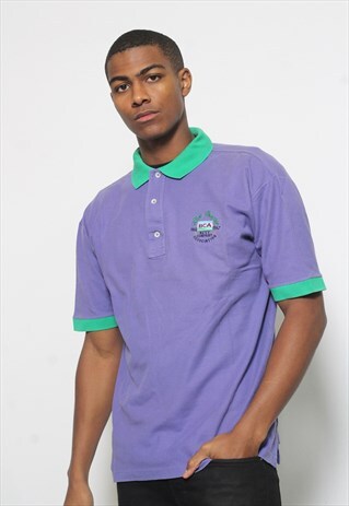 VINTAGE BEST COMPANY LOGO POLO SHIRT PURPLE