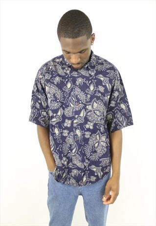VINTAGE ABSTRACT 90'S PATTERNED SHIRT
